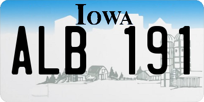 IA license plate ALB191