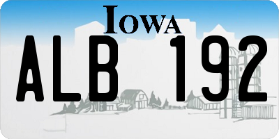 IA license plate ALB192