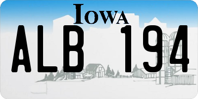 IA license plate ALB194