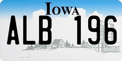 IA license plate ALB196