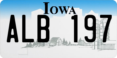 IA license plate ALB197