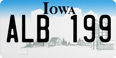 IA license plate ALB199