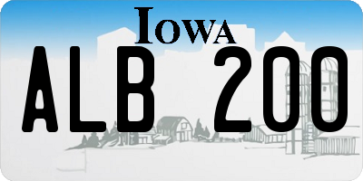 IA license plate ALB200
