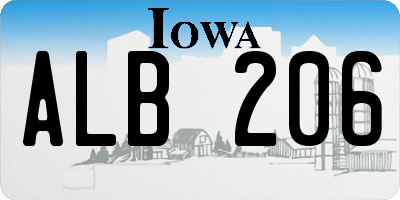 IA license plate ALB206