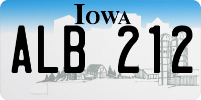IA license plate ALB212