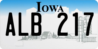 IA license plate ALB217