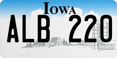 IA license plate ALB220
