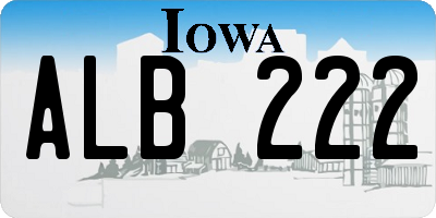 IA license plate ALB222