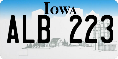 IA license plate ALB223