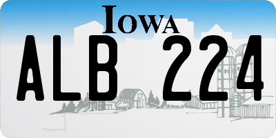 IA license plate ALB224