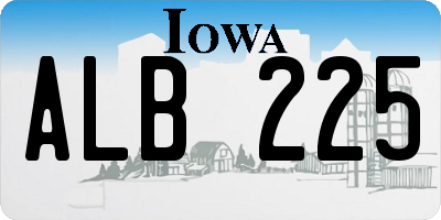 IA license plate ALB225