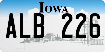 IA license plate ALB226