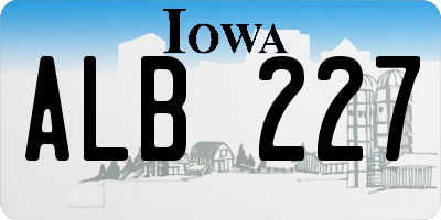 IA license plate ALB227