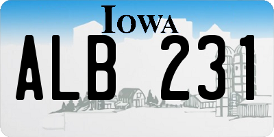 IA license plate ALB231