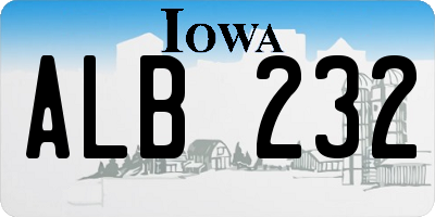 IA license plate ALB232
