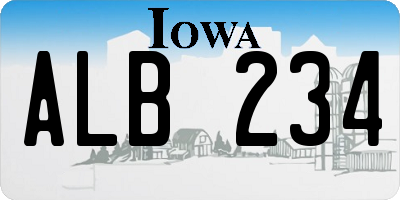IA license plate ALB234