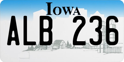 IA license plate ALB236