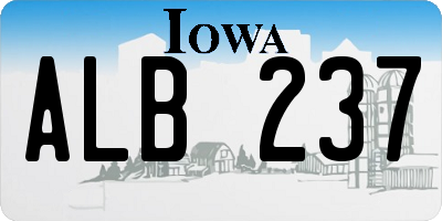 IA license plate ALB237
