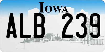 IA license plate ALB239