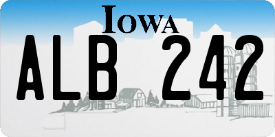 IA license plate ALB242