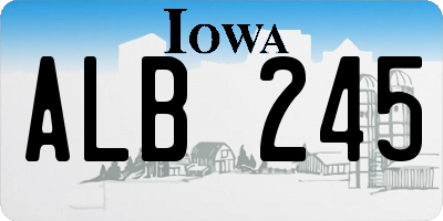 IA license plate ALB245