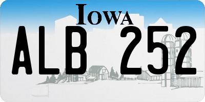 IA license plate ALB252