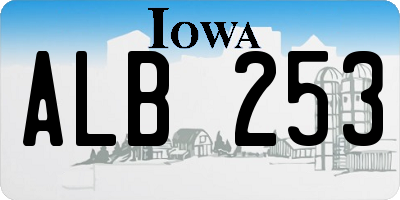 IA license plate ALB253