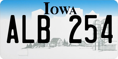 IA license plate ALB254