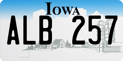 IA license plate ALB257
