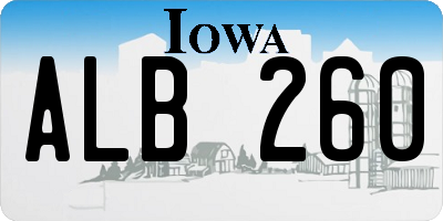 IA license plate ALB260