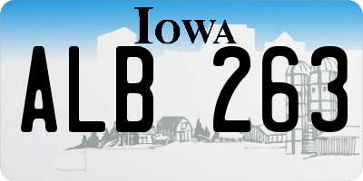 IA license plate ALB263
