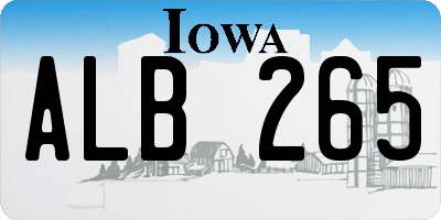 IA license plate ALB265