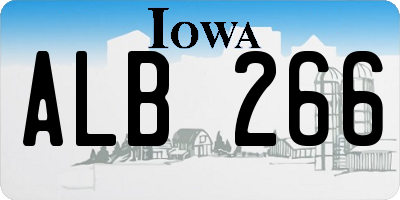 IA license plate ALB266