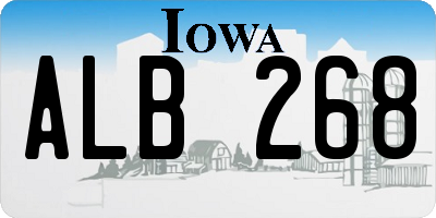 IA license plate ALB268