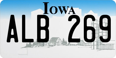 IA license plate ALB269