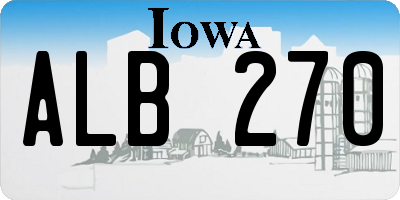 IA license plate ALB270