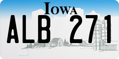 IA license plate ALB271