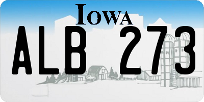 IA license plate ALB273