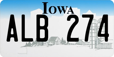 IA license plate ALB274
