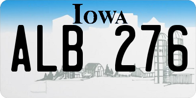 IA license plate ALB276