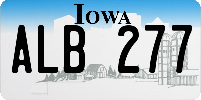 IA license plate ALB277