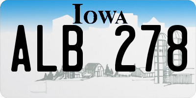 IA license plate ALB278