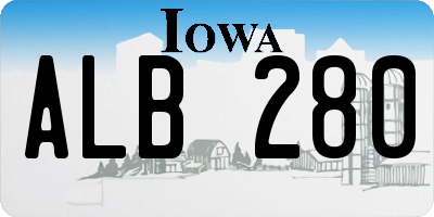 IA license plate ALB280