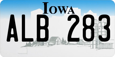 IA license plate ALB283