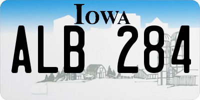 IA license plate ALB284
