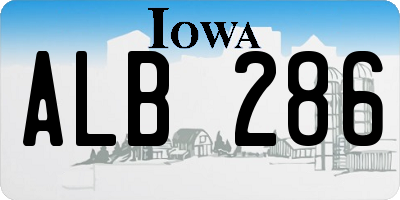 IA license plate ALB286