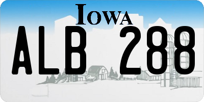 IA license plate ALB288