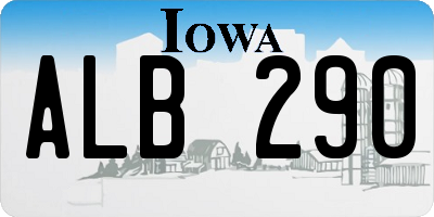 IA license plate ALB290