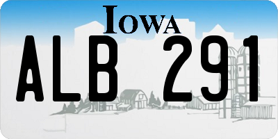 IA license plate ALB291