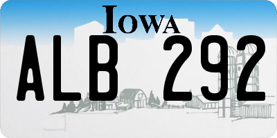 IA license plate ALB292